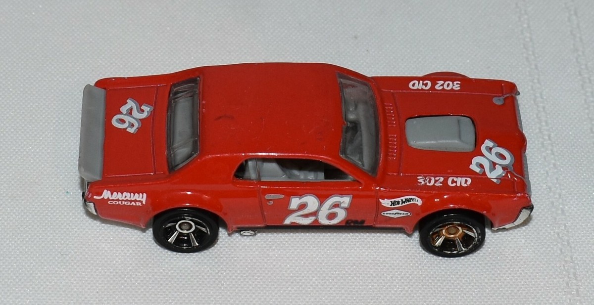 2013 Hot Wheels Red '68 Mercury Cougar #26, Made in Malaysia | eBay