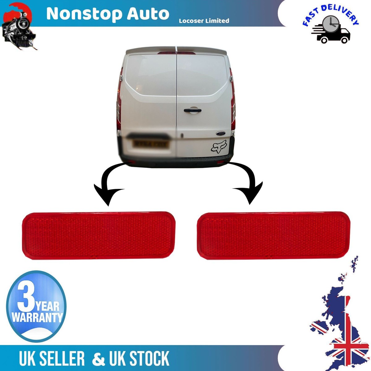 Reflector Parachoques Trasero Ford Transit Courier 2014 Izquierda