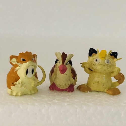 Pokemon Mini Figures Pidgey Ratticate & Meowth CGTSJ Nintendo vtg