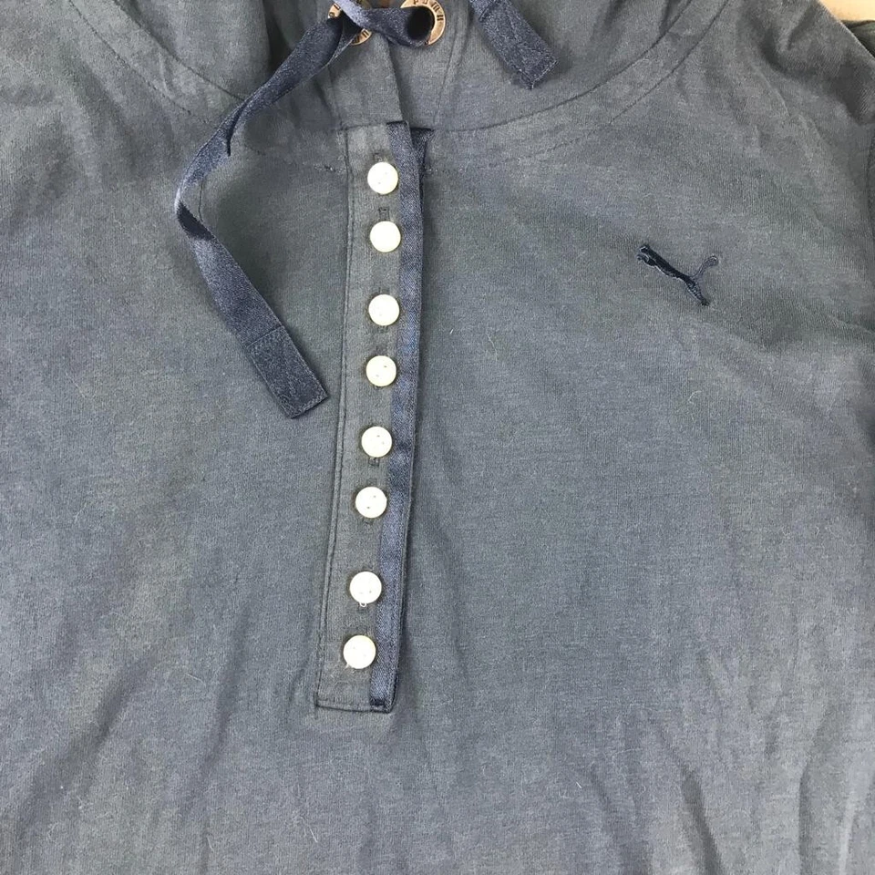 Толстовка с капюшоном Puma для девочек большая синяя хлопковая с карманами на пуговицах легкая толстовка с капюшоном - Изображение 2 из 4