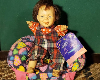 Vintage Gi Go My Pals Bean Bag Kids Expressions Baby Doll Boy w/Tongue Out 8''