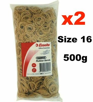 Esselte Superior Bulk Rubber Bands Size No 16 -- 2 x 500g Bags 1kg Approx 4400