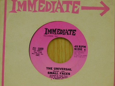 Small Faces 45 The Universal bw Donkey Rides A Penny A Glass on Immediate