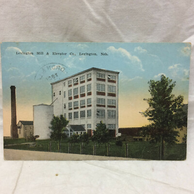 Vintage Postcard Lexington Nebraska Mill & Elevator Co Scene Advertising 1922