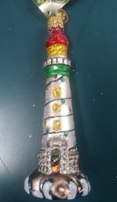 Old World Christmas "Holiday Lighthouse" Ornament-GLASS Inspirational OWC