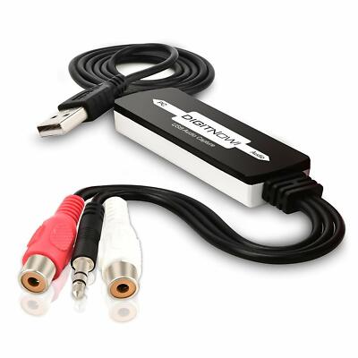 USB Audio Capture Card Grabber for Vinyl Cassette Tapes to Digital  Converter