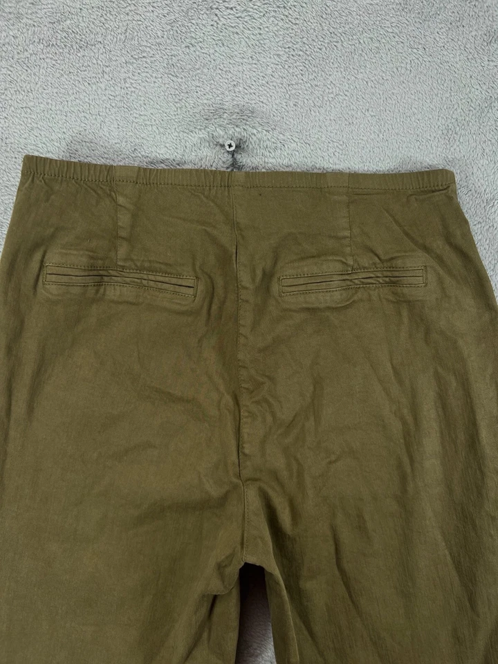 Calça MarlaWynne Feminina 8 Tornozelo Verde Exército Cintura Elástica Cônica Cintura Média 28X28 - Imagem 3 de 4