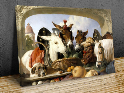 A Group of Animals, Edwin Landseer mounted canvas print ready to hang