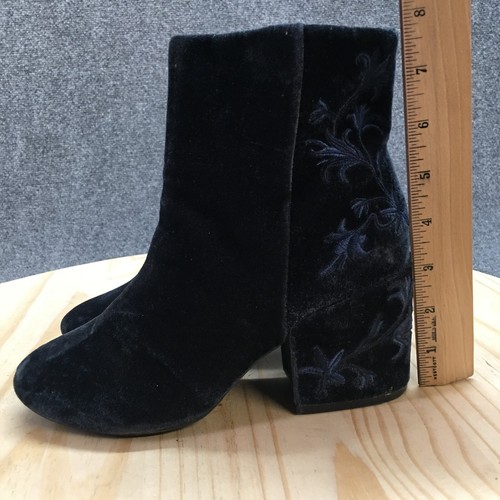 Stivaletti Kenneth Cole donna 6,5 M Renna stivaletti blu velluto cerniera laterale blocco - Foto 7 di 17