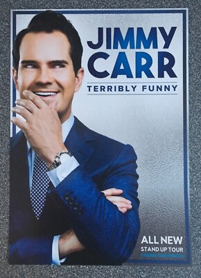 Jimmy Carr ''Terribly Funny'' 2019 UK Tour A5 Werbeflyer - doppelseitig