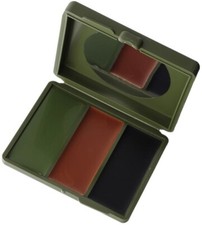 Camouflage Face Paint w/Three Combat Colors Green Black And Brown Made In USA