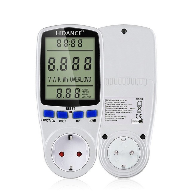 AC Power Meters Digital Wattmeter 220v Electricity Consumption Monitor