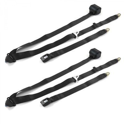 AMC AMX 1967 - 1974 Standard 3pt BK Retract Bucket Seat Belt Kit-2 Belts