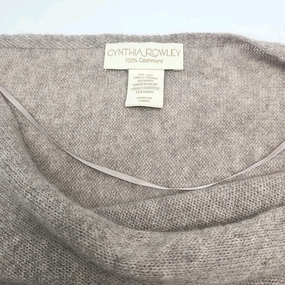 Poncho Cynthia Rowley 100 % cachemir asimétrico mantón envolvente tostado talla única suéter Foto 4 de 4