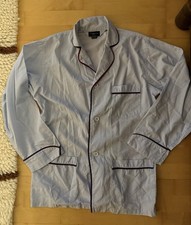 VTG Christian Dior Monsieur Pajama Shirt Men s Blue Piping Nightwear Button M