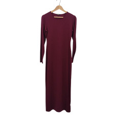 Quince Long Sleeve Knit Maxi Dress Wine Tasting Red Basic Sleeved S