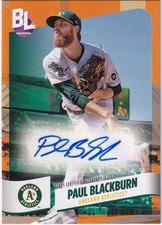 2024 Topps Big League Paul Blackburn Electric Orange Autograph #BEO-PBL A's