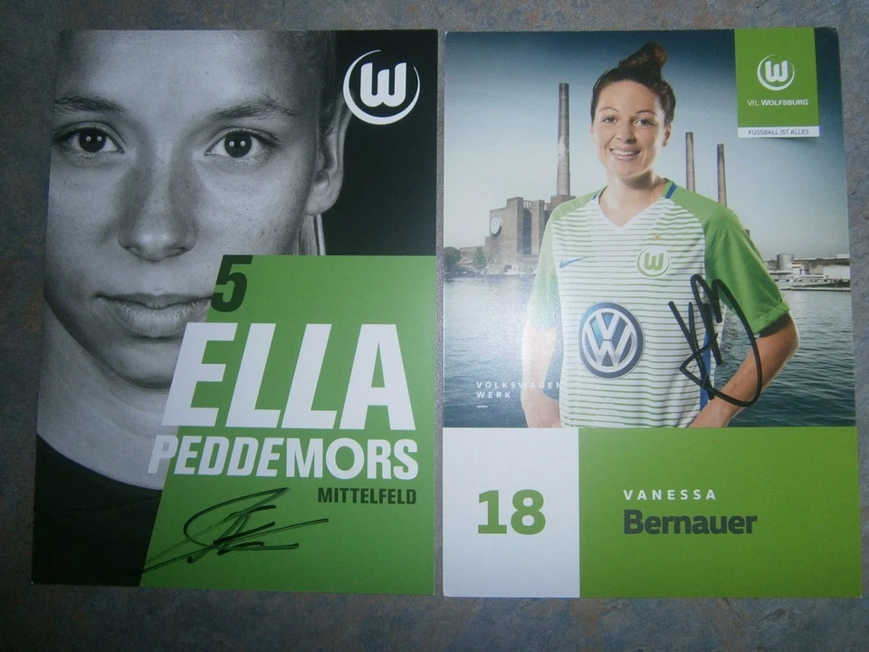 Frauenfußball - Bildautogramme - Ella Peddamors + Vanessa Bernauer - Wolfsburg - Bild 1 von 1