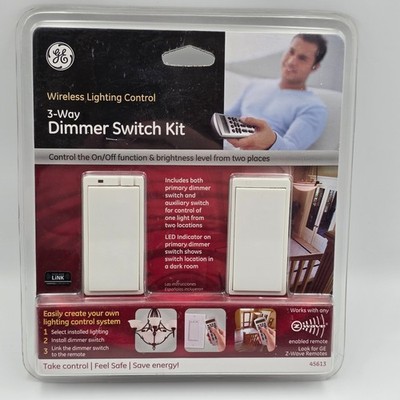 GE 45613 Z-Wave Wireless Lighting Control 3-Way Dimmer Kit (Factory Sealed)