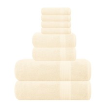 Ultra Soft 8-Piece Towel Set - 100 Pure Ringspun Cotton, Contains 2 Oversized B