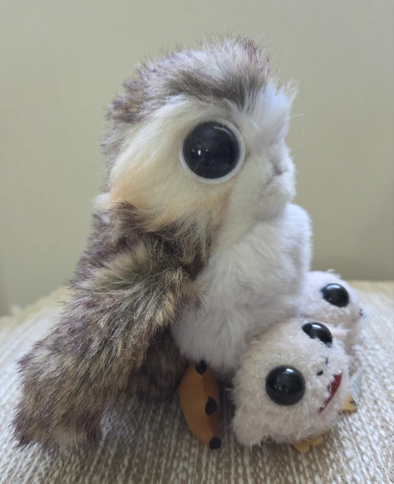 星球大战 Porg 带 2 个 Porglet 婴儿毛绒填充最后的绝地玩具 7 英寸鸟 — 第 2/4 张图片