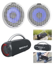 Pair Kicker 51KM614FL 6.5" Thin Mount 60w Marine Boat Speakers Party Boombox