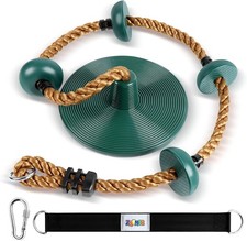 Climbing Rope with Platforms and Disc Swing Seat Set Playground Accessories I...