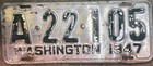 1947 Original Washington License Plate -  King County — photo 1