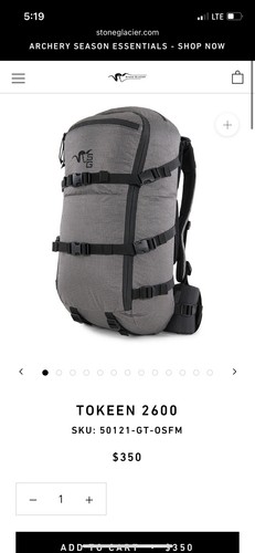 Stone Glacier Tokeen 2600 Hunting Pack Waterproof Excellent