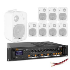 Image of PDP 4-Zone Wall Speaker System with 8 x 4" Bluetooth Speakers & Amplifier