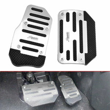 2pcs Silver Anti-slip Automatic Gas Brake Foot Pedal Pad Mat Covers Accessories 2pcs Silver Anti-slip Automatic Gas Brake Foot Pedal Pad Mat Covers Accessories