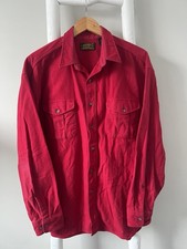 Vintage Eddie Bauer Men’s Large Red Heavy Flannel Chamois Shirt Made in USA