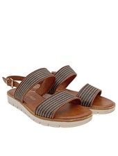 MARCO TOZZI Komfort-Sandalen Damen Sandalen Gr. DE 39 schwarz-braun Casual-Look