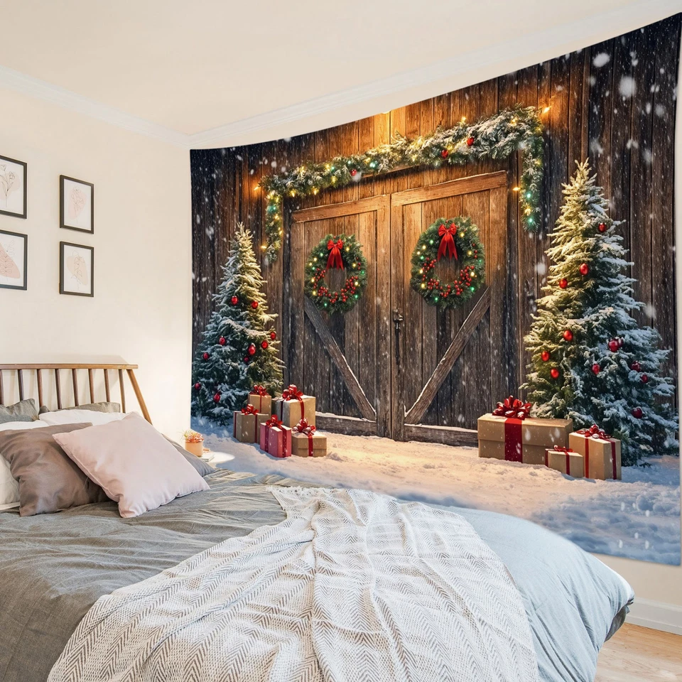 Tapiz de Navidad de copo de nieve de invierno para dormitorio sala dormitorio Foto 2 de 4