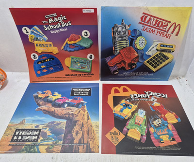 Lot of 4 Vintage McDonalds Translite Signs Store Display Happy Meal Mighty Mini