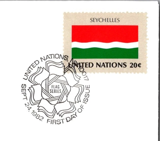 Vintage FDC United Nations New York City Postmark Scott #376 Flag Of Seychelles - Image 3 of 4