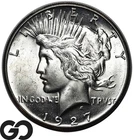 1927 Peace Dollar, Very Strong Cartwheel Luster, Gem BU++