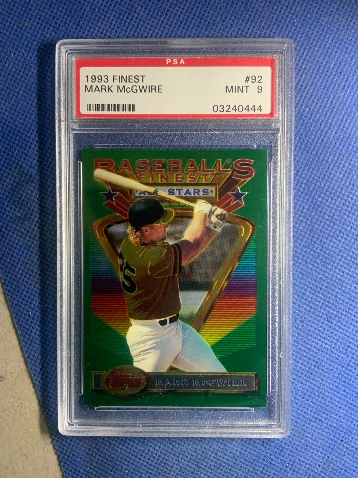 1993 Topps Finest #92 Mark McGwire Oakland A's PSA 9 MINT