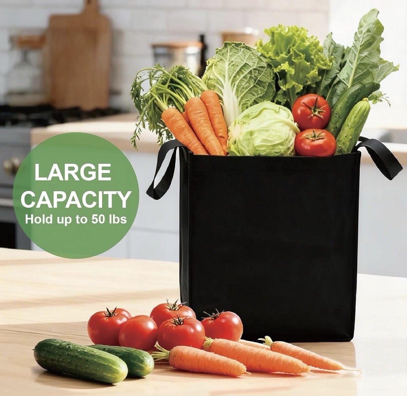 Reusable Grocery Shopping Bags 10 Pack Large Foldable Tote Bag Bulk , 5 Colors