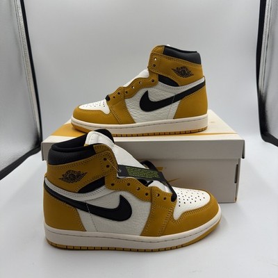 Air Jordan 1 Retro High Yellow Ochre-Black-Sail Size 4