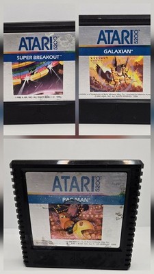 Vintage Atari 5200 Game Lot - Pac-Man, Galaxian, Super Breakout - Tested &...