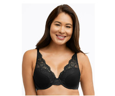 Bali One Smooth U Comfort Stretch Lace Underwire Bra Black 36D