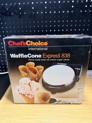 NEW Chef s Choice International Waffle/Sugar Ice Cream Cone Maker Express 838 *