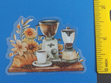 Coffee Bread With Flowers Transparent Sticker AH