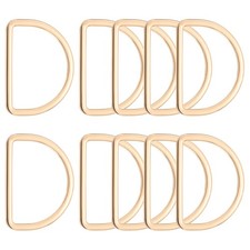 Metal D Ring Heavy Duty Welded D Rings Metal Buckle 1-7/9" Light Gold 10Pcs