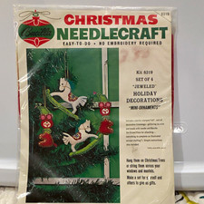 Bucilla 8319 Jeweled Holiday/Christmas Mini Ornaments Kit Set of 4 w/ Beads