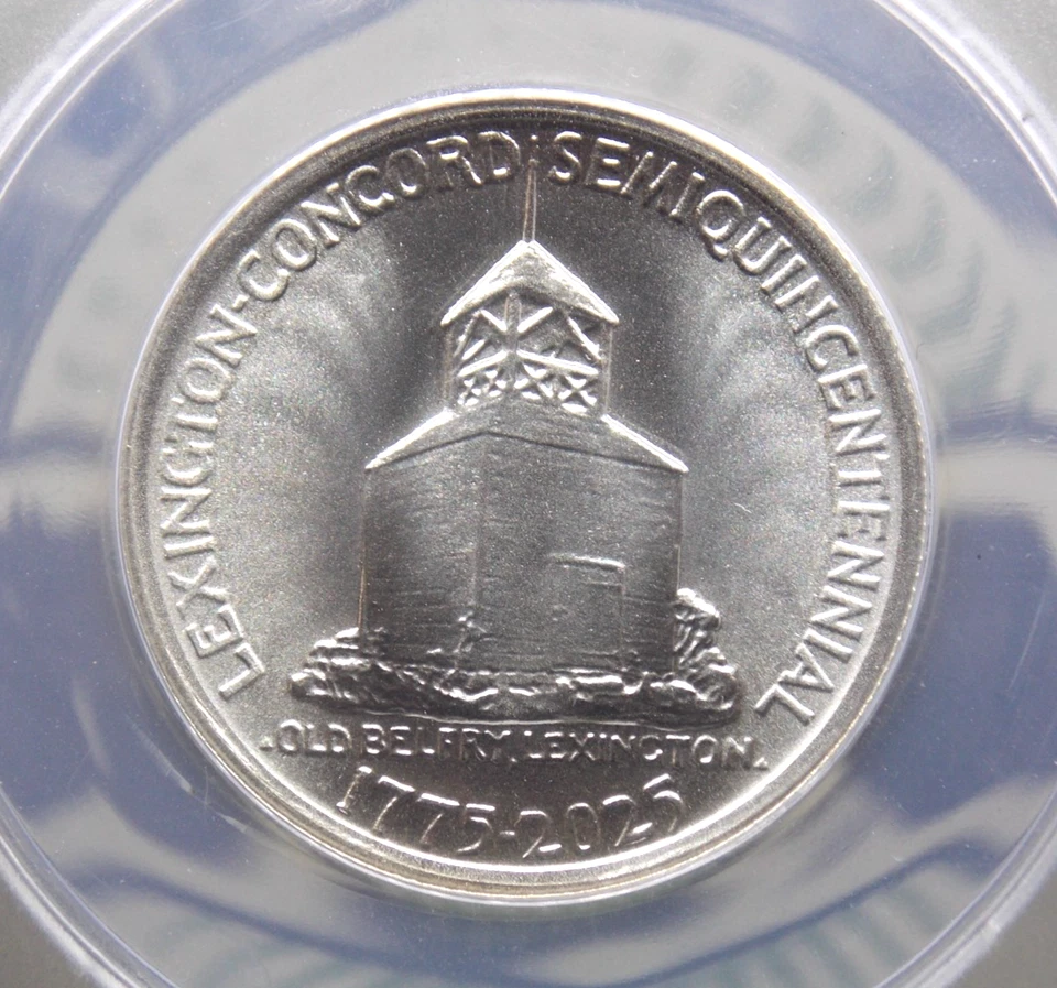 2025 Daniel Carr 1925 *LEXINGTON CONCORD* Silver Token O/S 50c ANACS MS70 #029 - Image 3 of 4