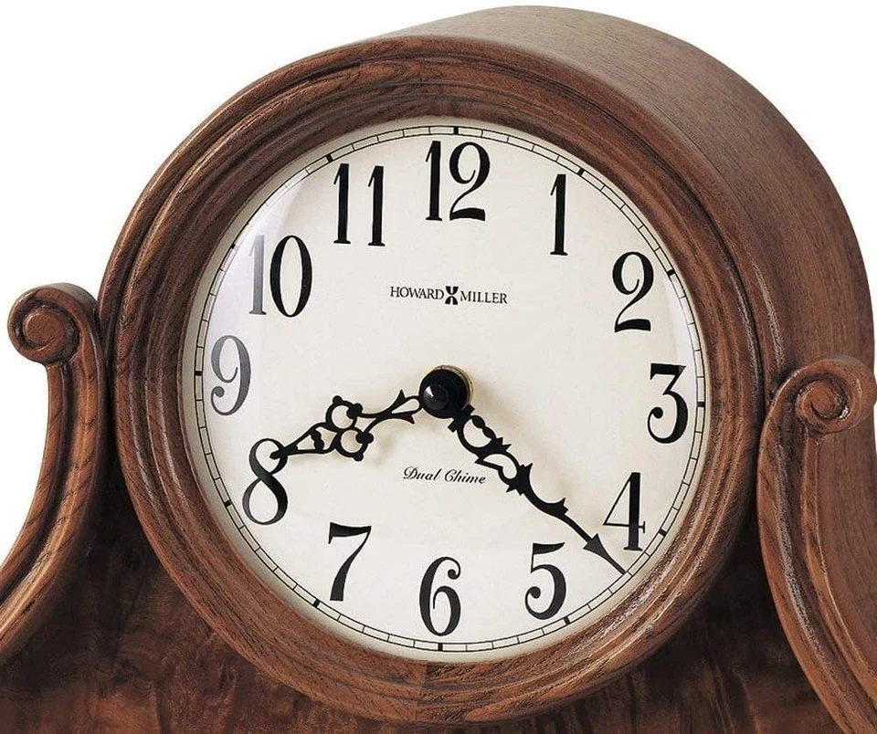 Каминные часы Howard Miller Anthony — элегантный деревянный тамбур с ворсом - Изображение 2 из 4