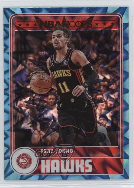 2023-24 Panini NBA Hoops Hoops Tribute Teal Explosion Trae Young #288 02v3