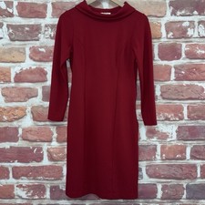 Vintage Talbots Dress Womens 6 Petite Red Cowl Neck Casual Career Long Sleeves